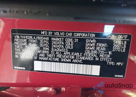 2018 Volvo Xc60 T5 Inscription from USA, damaged, VIN YV4102RL4J1005448
